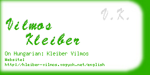 vilmos kleiber business card